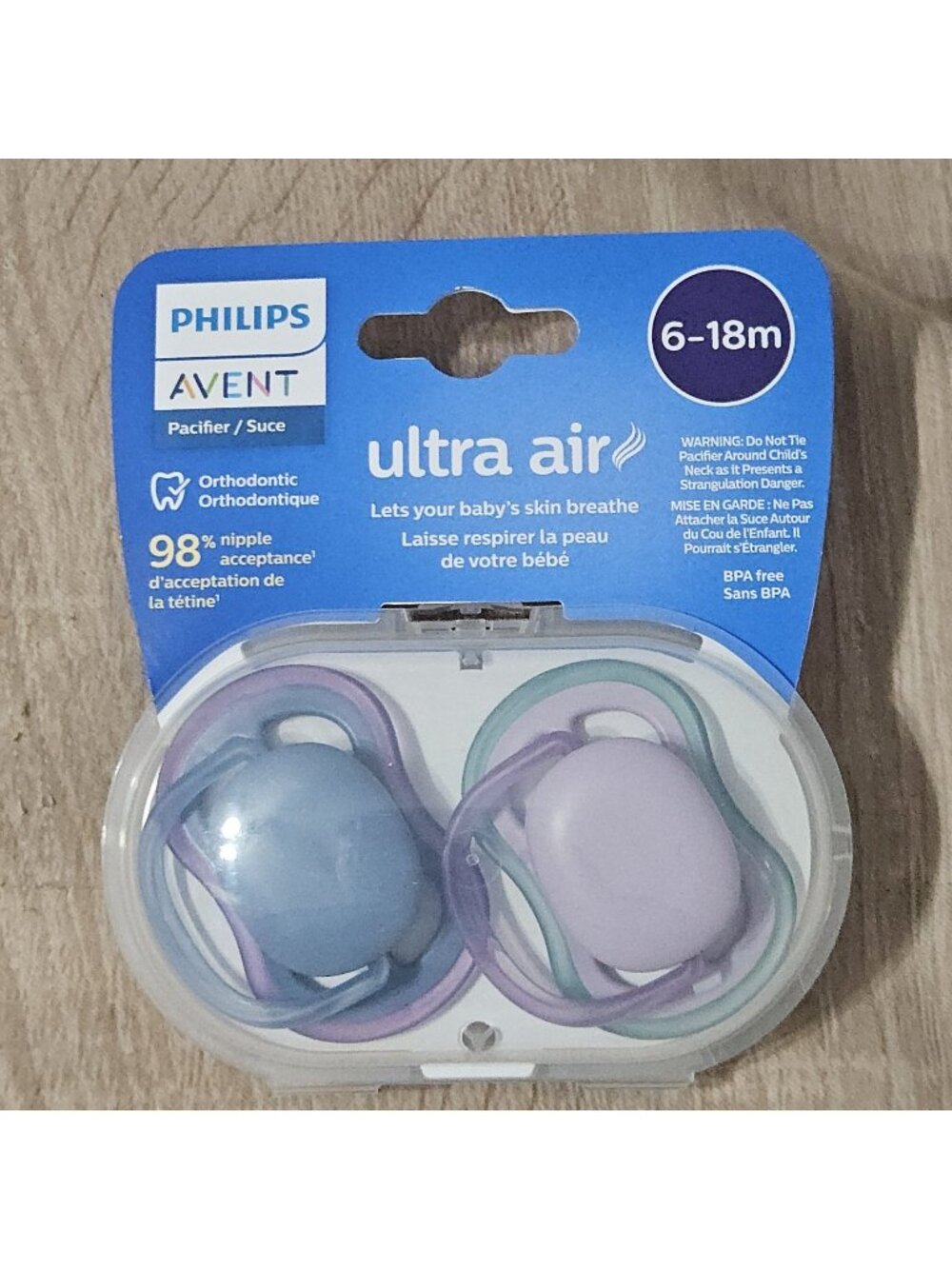 Philips Avent Ultra Air 2 Pack Of Pacifier 6-18 Months